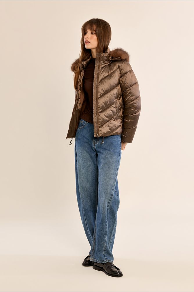 Quilted hooded jacket
