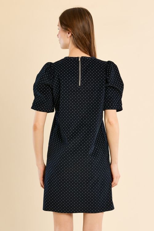 Robe courte à pois manches gigot