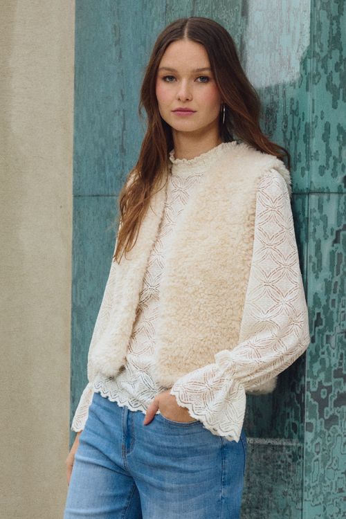 Veste sans manches imitation mouton