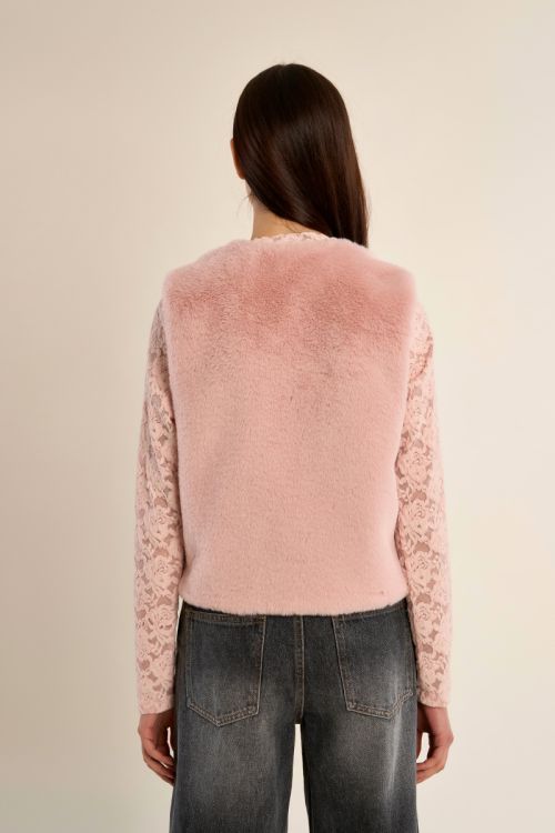 Veste sans manches en fausse fourrure