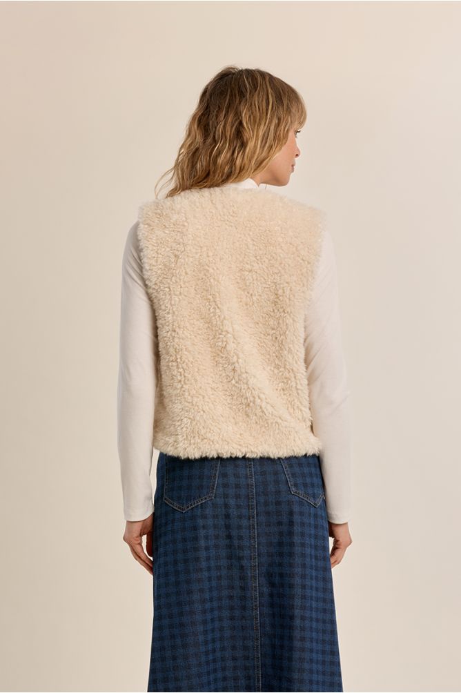 Chaleco corto en tejido de peluche