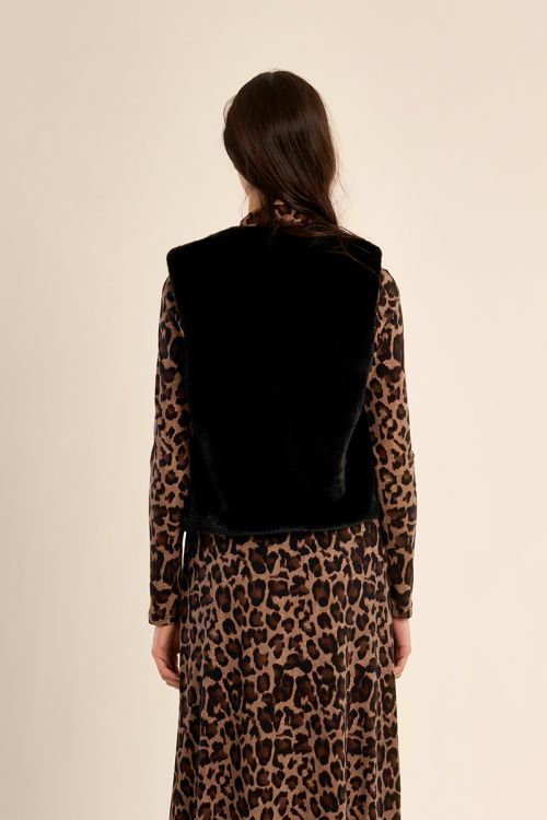 Veste sans manches en fausse fourrure