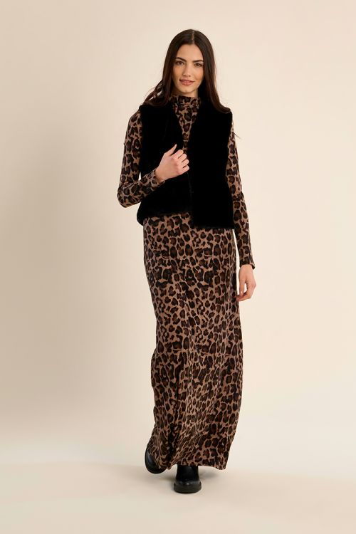 Veste sans manches en fausse fourrure