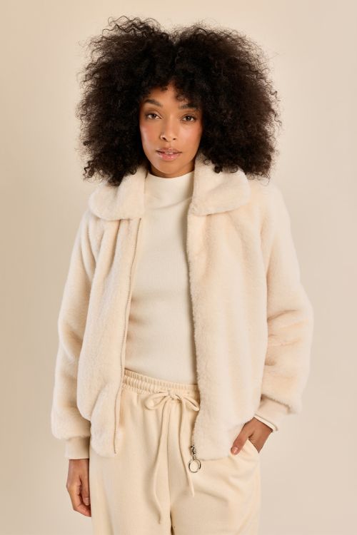 Chaqueta de manga larga de peluche