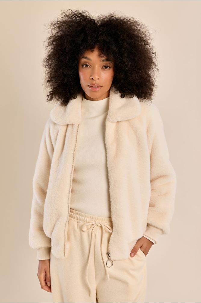 Blouson texturé à zip