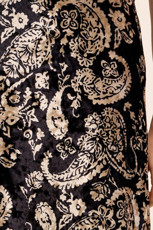 Cashmere print satin skirt