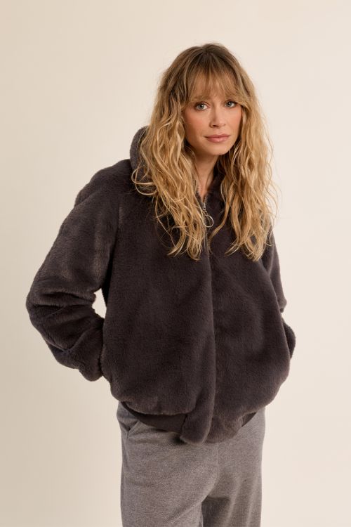 Chaqueta de manga larga de peluche