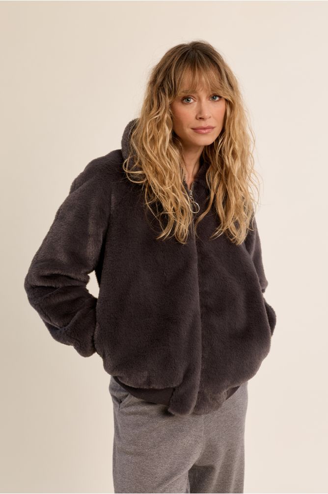 Blouson texturé à zip