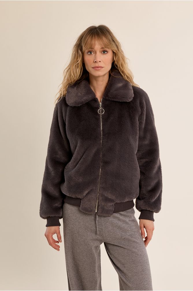 Chaqueta de manga larga de peluche