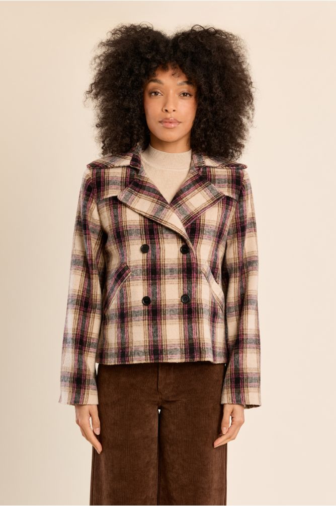 Short plaid coat