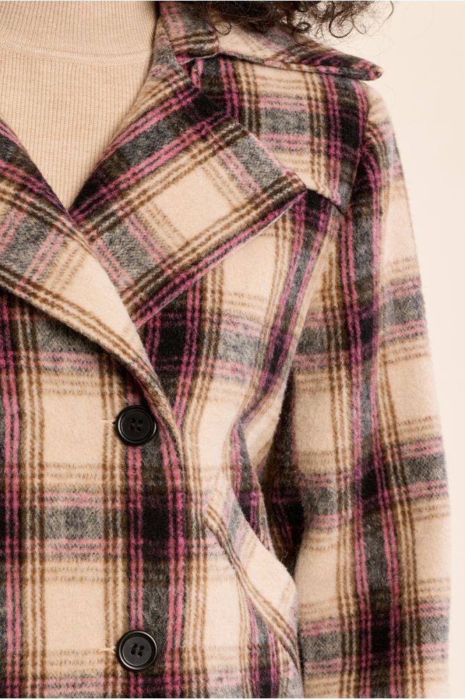 Manteau court à carreaux