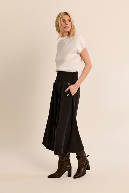 Jupe culotte taille haute