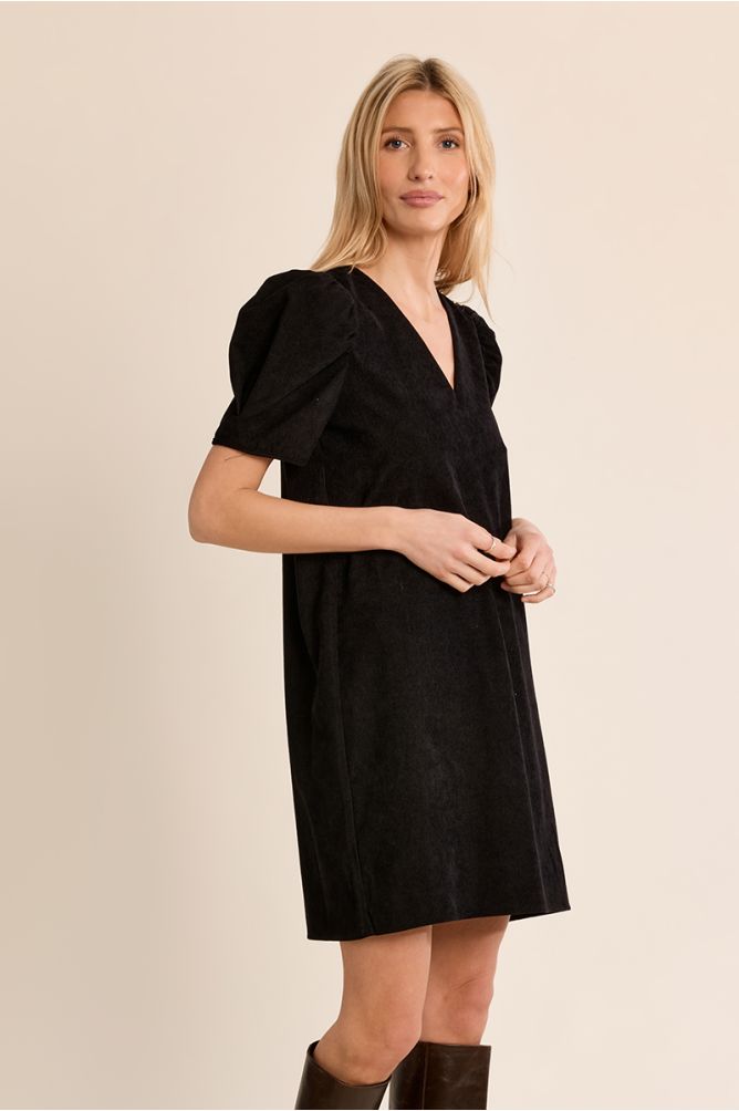 Vestido de manga corta abullonada
