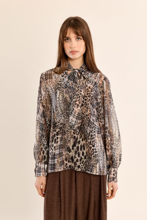 Voile blouse, collar