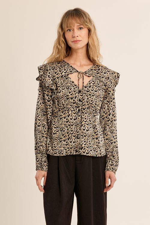 Blouse avec épaulettes à nouer