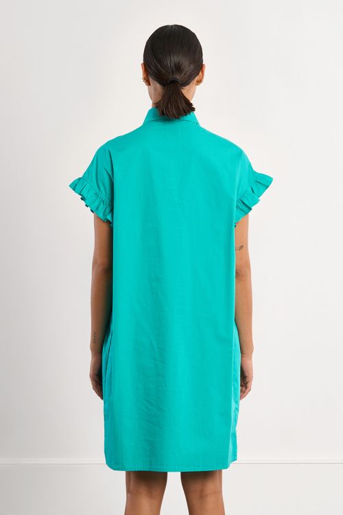 Cotton shirt dress, smocked