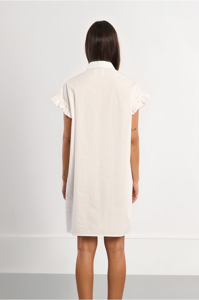 Robe chemise en coton, smockée