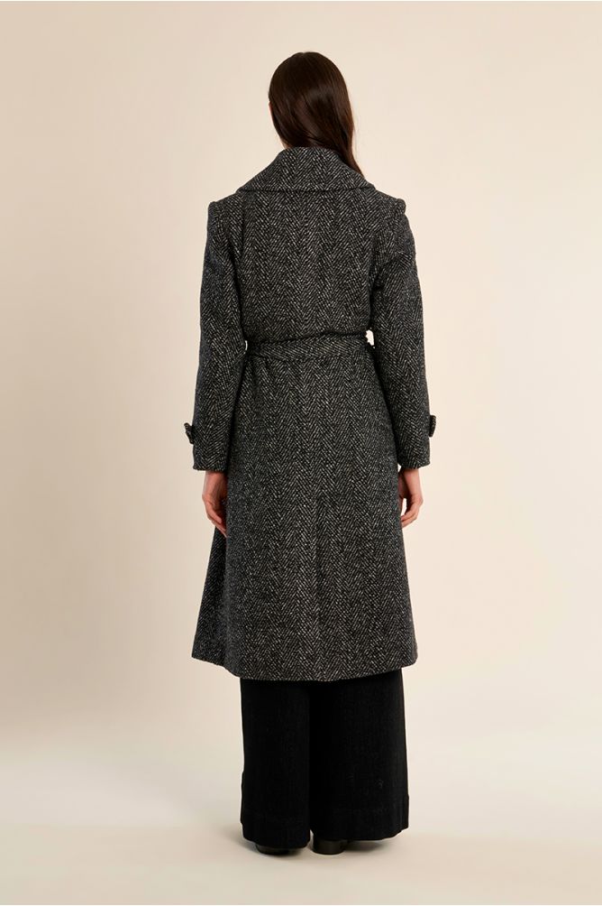 Long manteau à chevrons