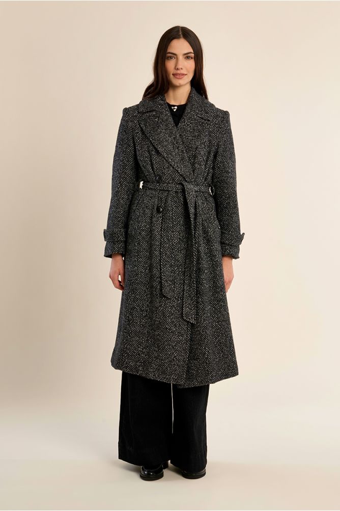 Long herringbone coat