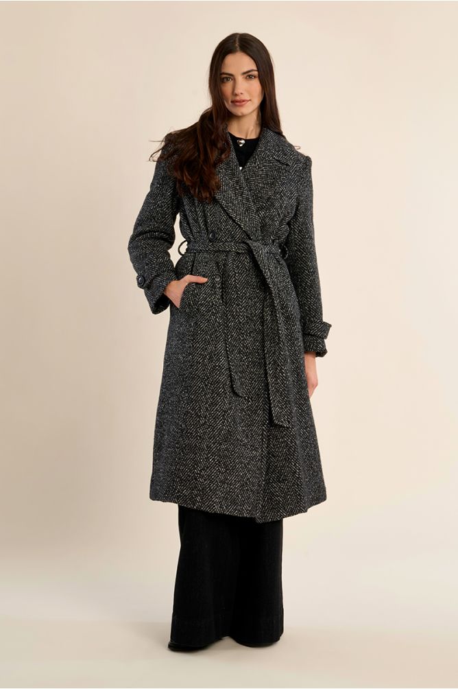 Long herringbone coat