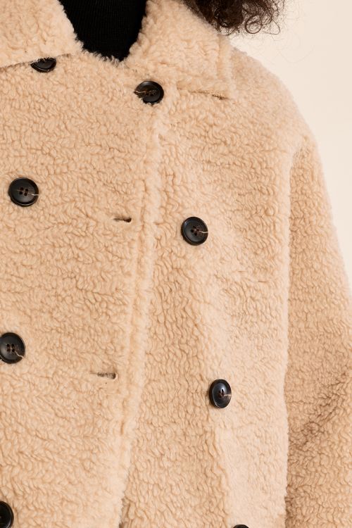 Short imitation sheepskin jacket