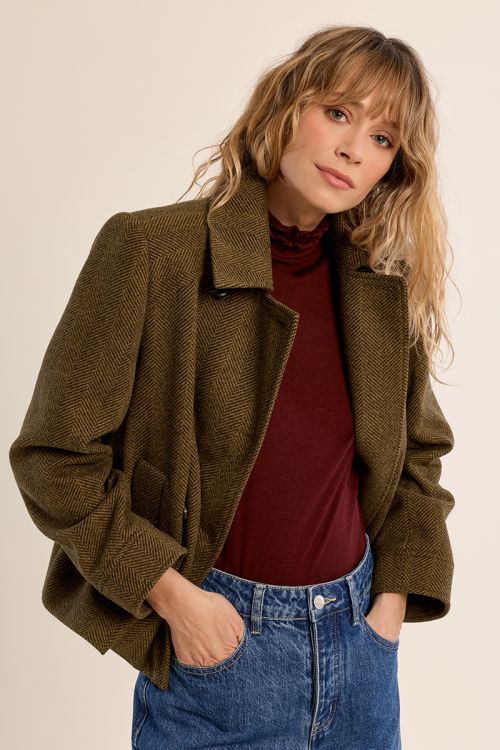 Veste courte à chevrons