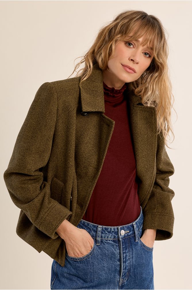 Veste courte à chevrons
