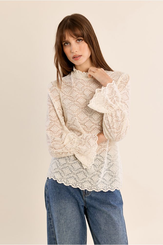 Blouse droite en semi-transparence