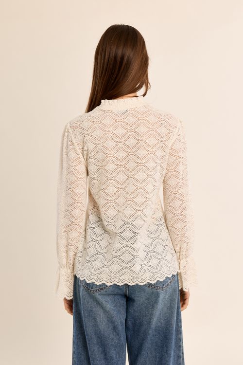 Straight blouse in semi-transparency