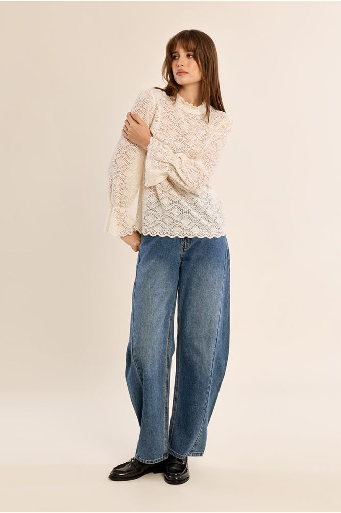 Blouse droite en semi-transparence