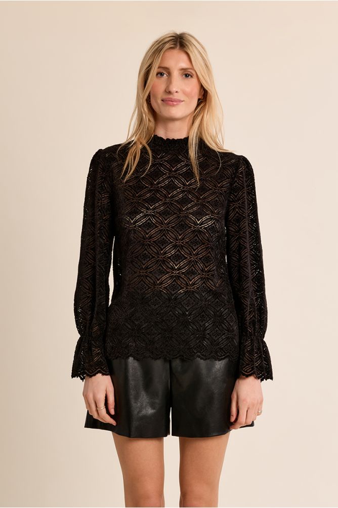 Blouse droite en semi-transparence