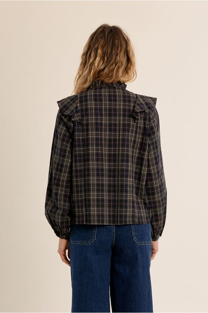 Plaid cotton blouse