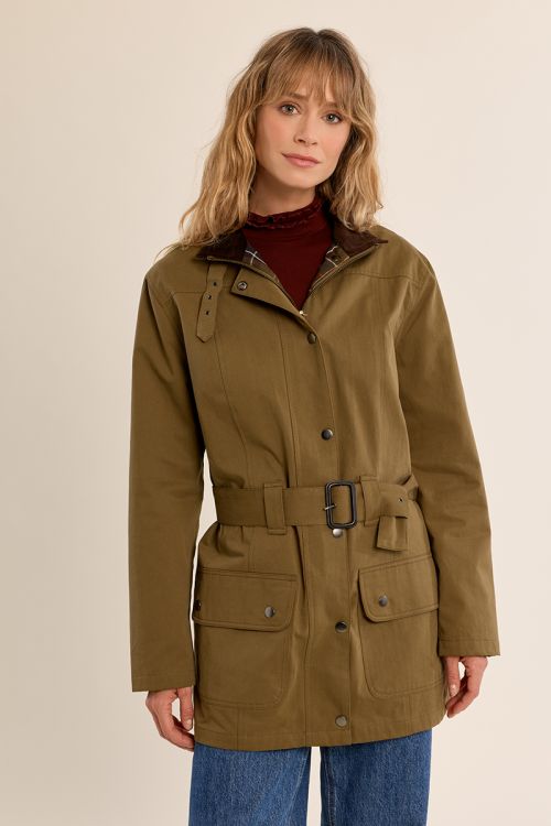 Belted cotton parka