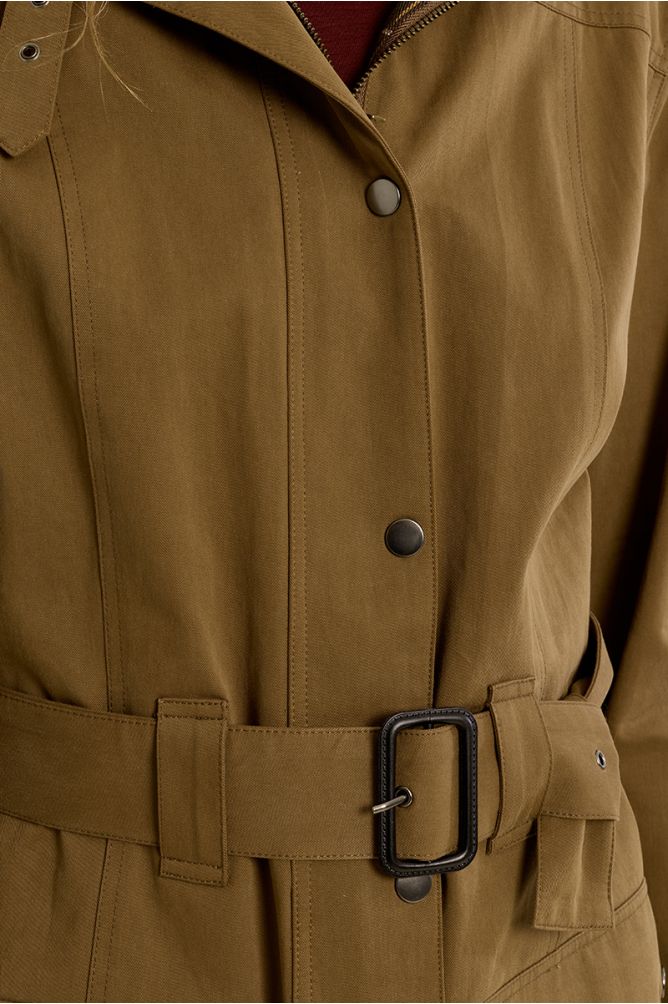 Belted cotton parka
