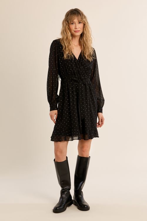 Robe portefeuille à pois