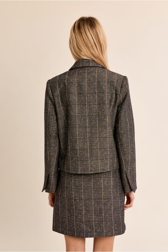 Blazer con cuello solapa y estampado