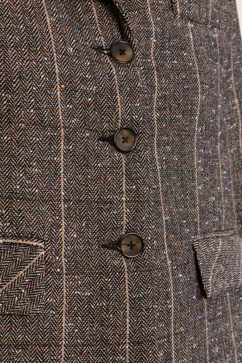 Printed blazer with a lapel collar