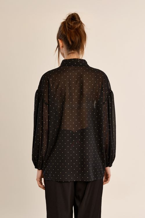 Camisa de manga larga detalle lunares