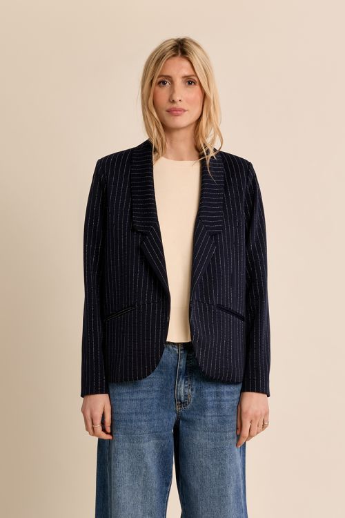 Blazer con cuello solapa y estampado