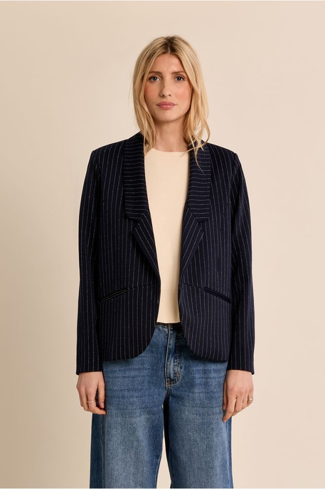 Blazer con cuello solapa y estampado