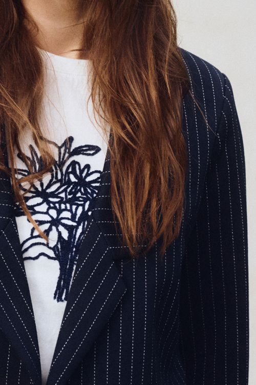Blazer con cuello solapa y estampado