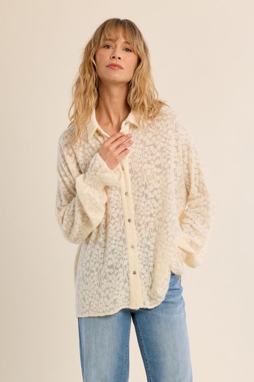 Openwork floral shirt