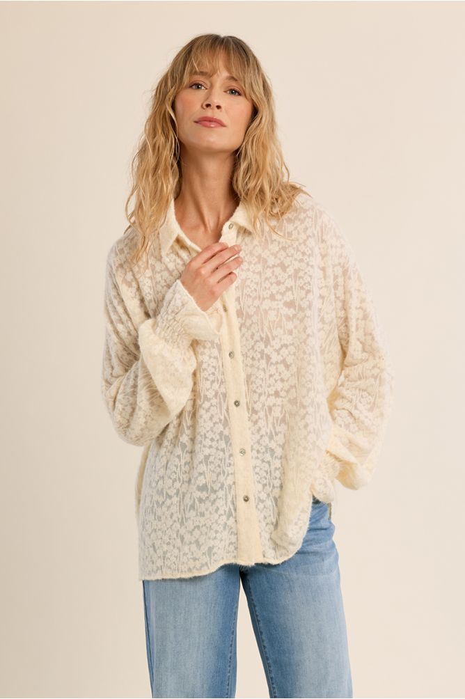 Openwork floral shirt
