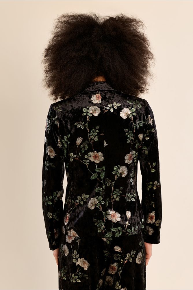 Blazer aterciopelado con estampado