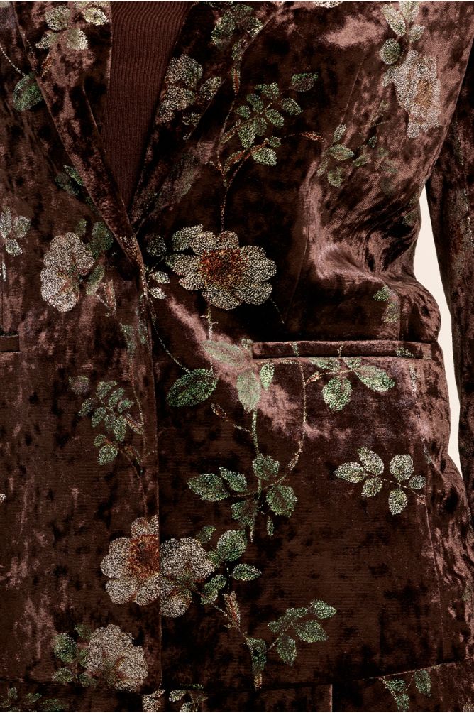 Blazer aterciopelado con estampado