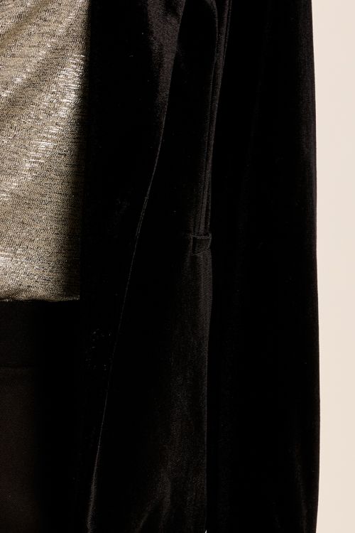 Blazer aterciopelado con cuello y solapa