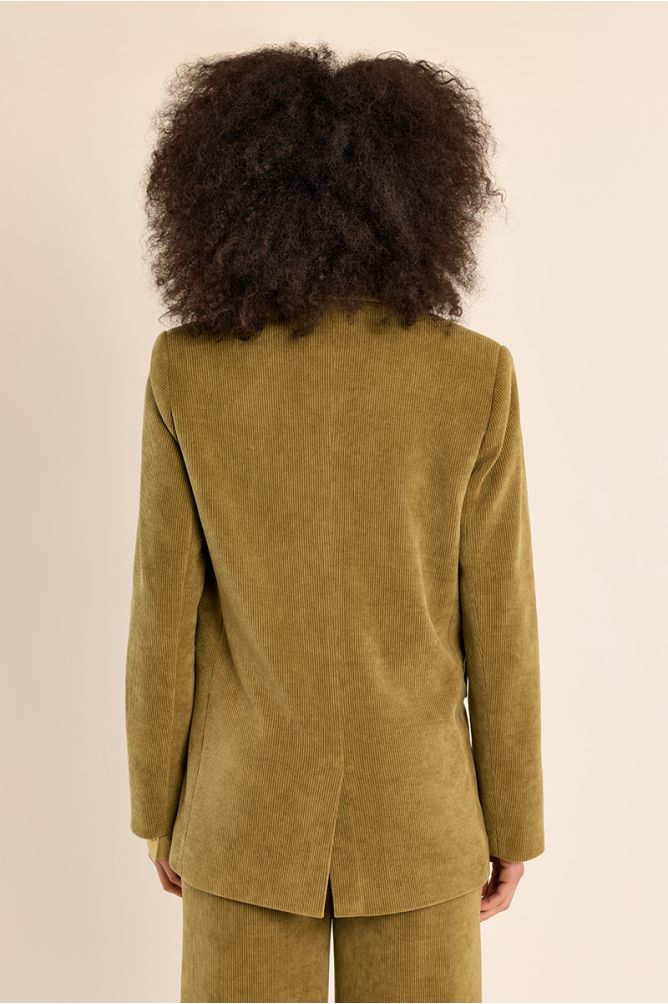 Blazer aterciopelado con cuello y solapa