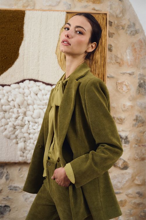 Blazer droit en velours