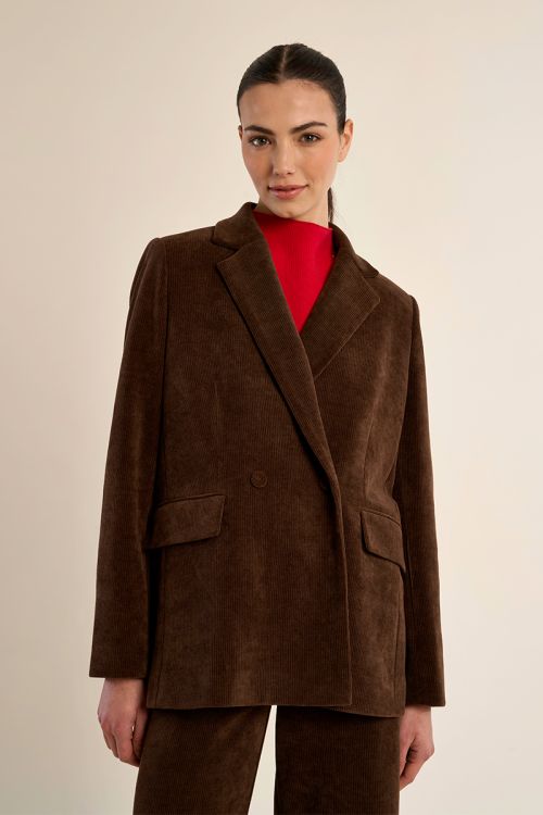 Blazer droit en velours