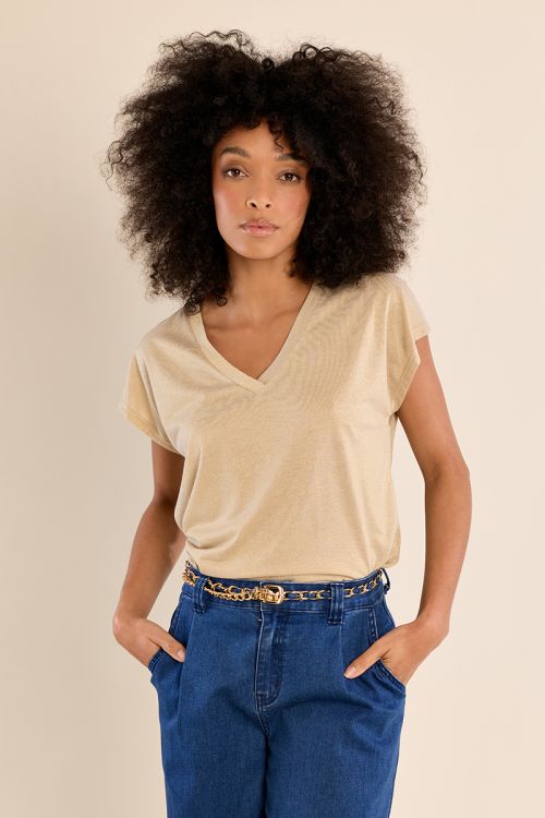 Plain V-neck T-shirt